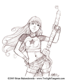 This was the first sketch I did of Betty since the graphic novel was completed six months earlier. It's just a doodle, but it was fun to draw her again.