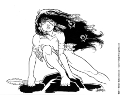 A cave girl based on a figure drawing sketch. I had fun with the hair.