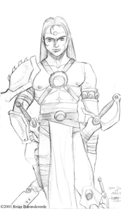 Here I was more concerned with costume and weapons than Carter's face. Again, I wasn't really happy with the character, but I like the overall direction.