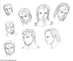 Here again I was experimenting with different looks for John Carter. I don't think I was very happy with them over all - although I like the drawings themselves, I just didn't see Carter in them.