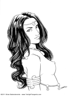 Pretty much an excuse to draw swooshy hair with my ink brushes.