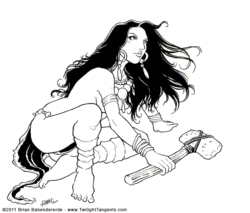Just a pose I liked and decided to ink up as a cave girl...