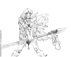 This drawing was based on one of the sketches from the Twilight Tangents Sketchbook Vol 2: Girls Gone Savage. I wanted to take one of my favorite sketches, clean it up, and do something else with it - in this case, create a pen and ink drawing.