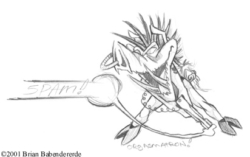 This was created to be the mascot of the Laser Tag team I was on back in the early nineties, "The War Pigs." No. Seriously. Back then you had Laser arena's and teams, now you've got Online Games and Clans!