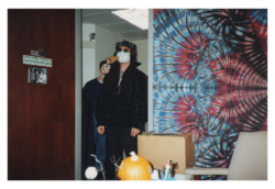 Ivan and Gus creeping into Alisa's office on Halloween...